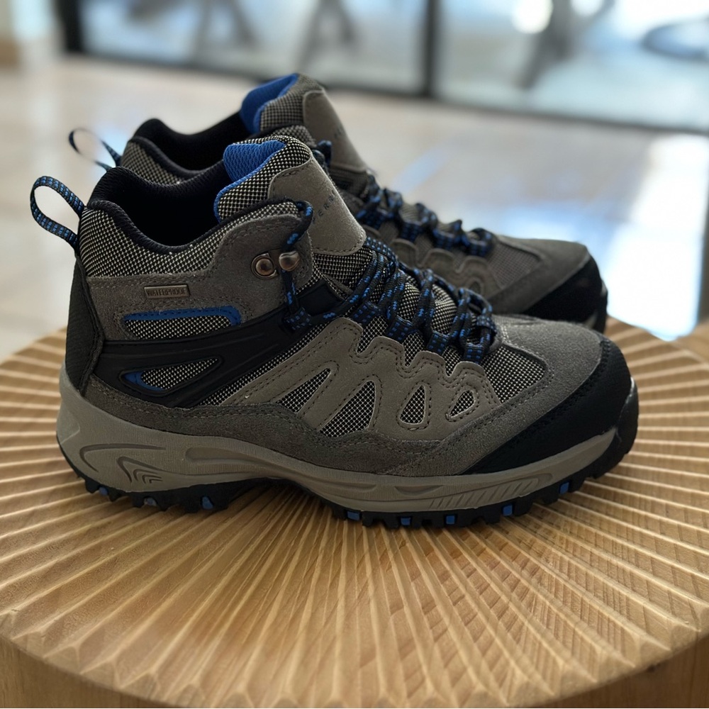 Perry Ellis Portfolio Boys Carter II Waterproof Gray Hiking Boots